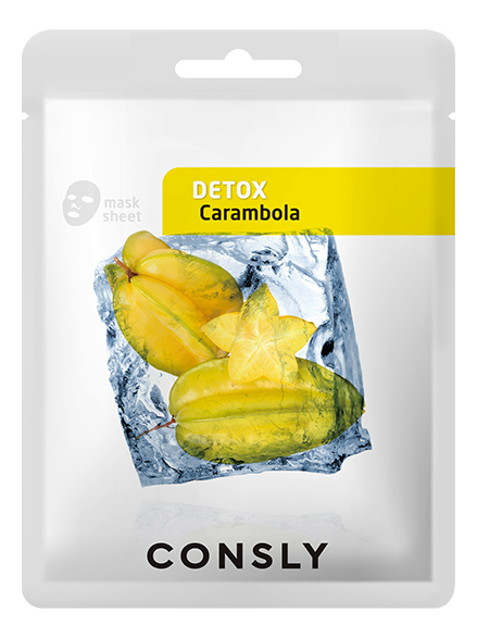 Маска тканевая с экстрактом карамболы выводящая токсины CNS Carambola Detox Mask 20 мл