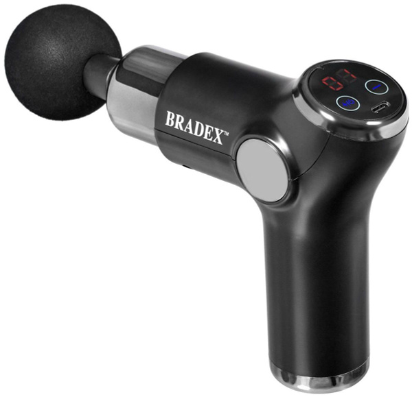 Массажер вибрационный "Массажный пистолет" COMPACT 4 насадки Bradex (KZ 1424)
