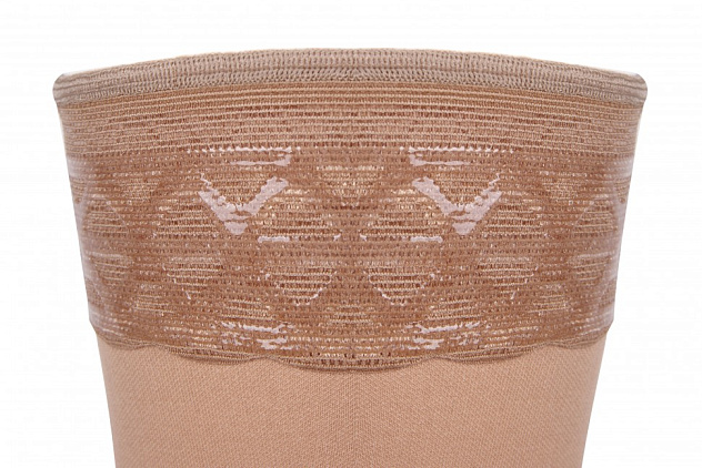 Чулки компрессионные прозрачные с ажурной резинкой на широкое бедро (закрытый носок) 2 класс Idealista ID-301TW