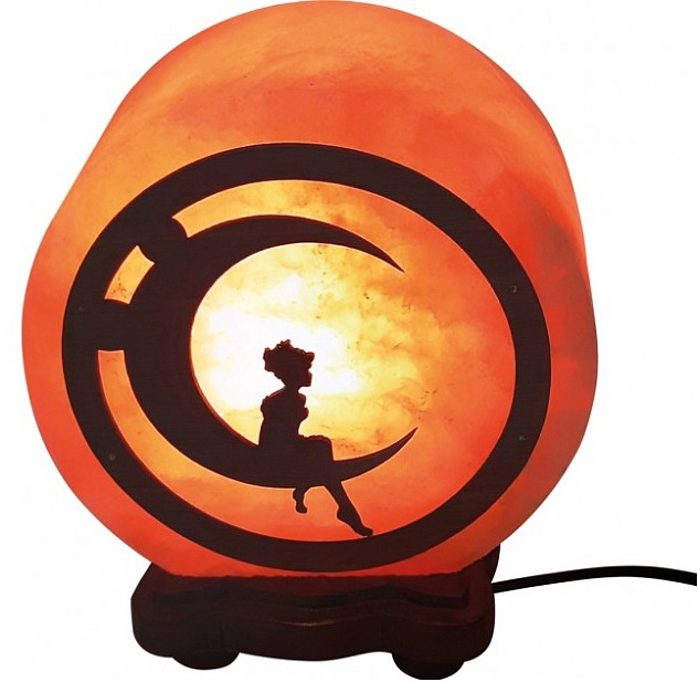 Лампа солевая Wonder Life "КРУГ-6" 3-4 кг "Мальчик на луне"