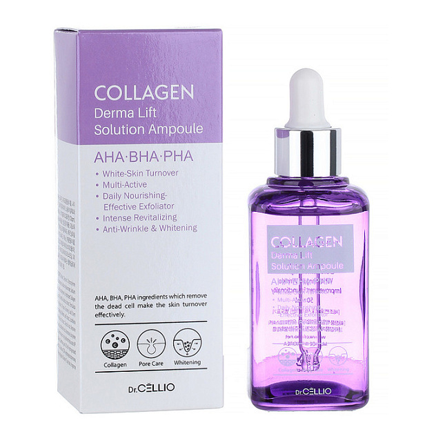 Сыворотка для лица с коллагеном Dr.CELLIO COLLAGEN DERMA LIFT SOLUTION AMPOULE